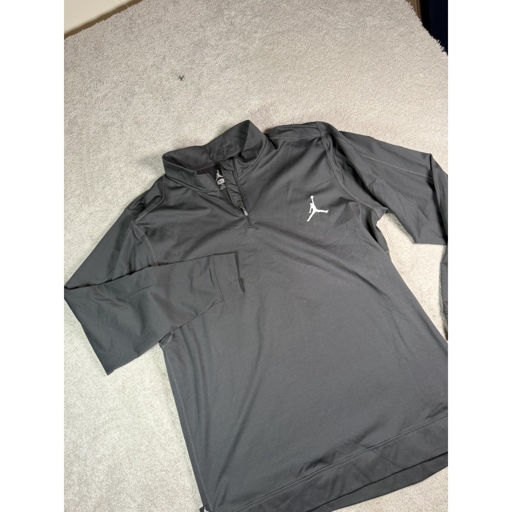 Jordan Jumpman Quarter Zip Black Performance Stretch DriFit Pullover Mens XL